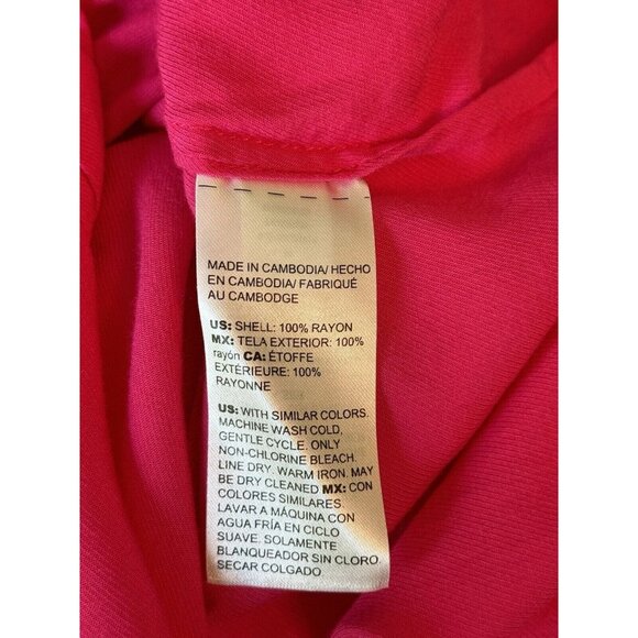 Chico’s Womens Button Down Top Size 20/22 Vibrant Hot Pink Long Sleeves - Picture 8 of 11